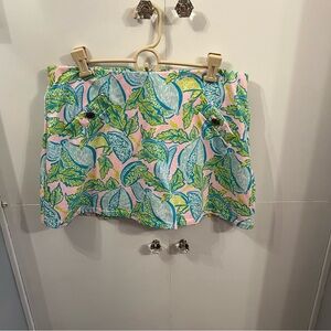 Lilly Pulitzer Skort With Faux Pockets and Gold Buttons size L